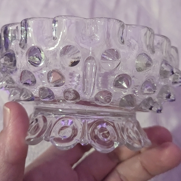 Vintage American Canton Glass Early American Pressed Glass Dewdrop Hobnail bowls - Picture 12 of 14